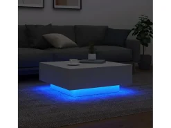 Mesa de centro con luces LED blanco 80x80x31 cm