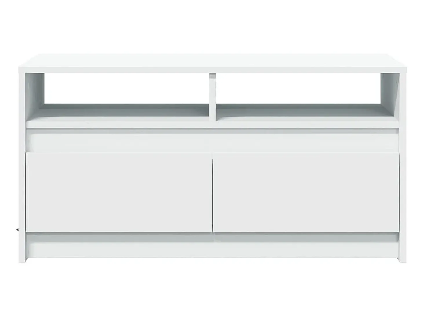 Mesa de centro con luces LED madera ingeniería blanca