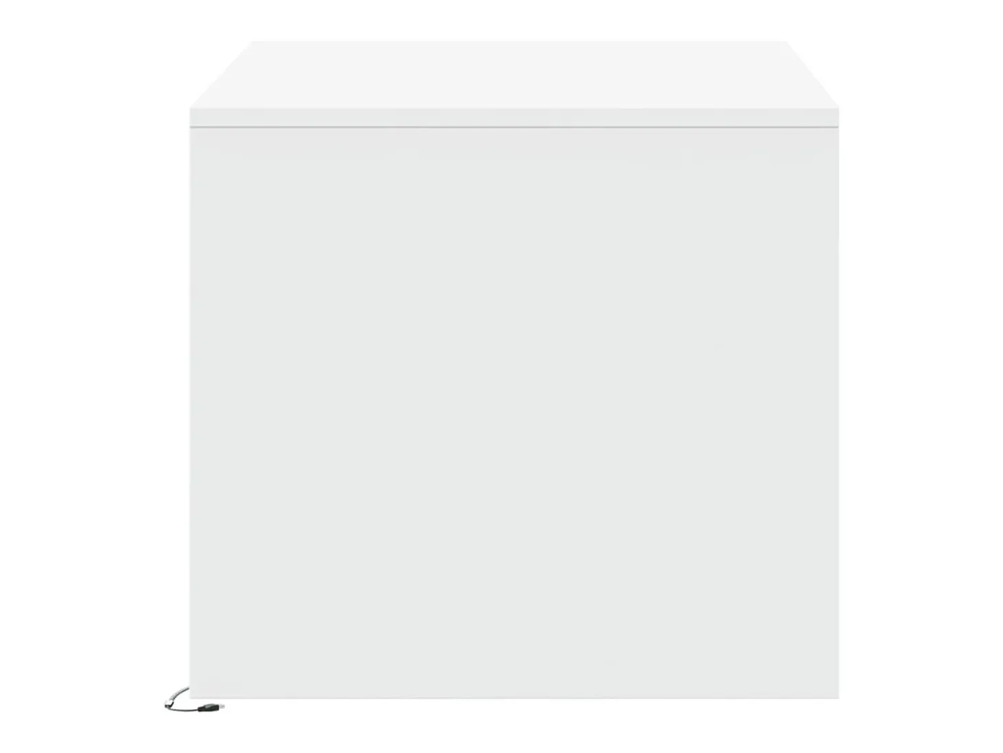 Mesa de centro con luces LED madera ingeniería blanca