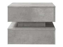Mesa de centro con luces LED gris hormigón 50x50x40 cm