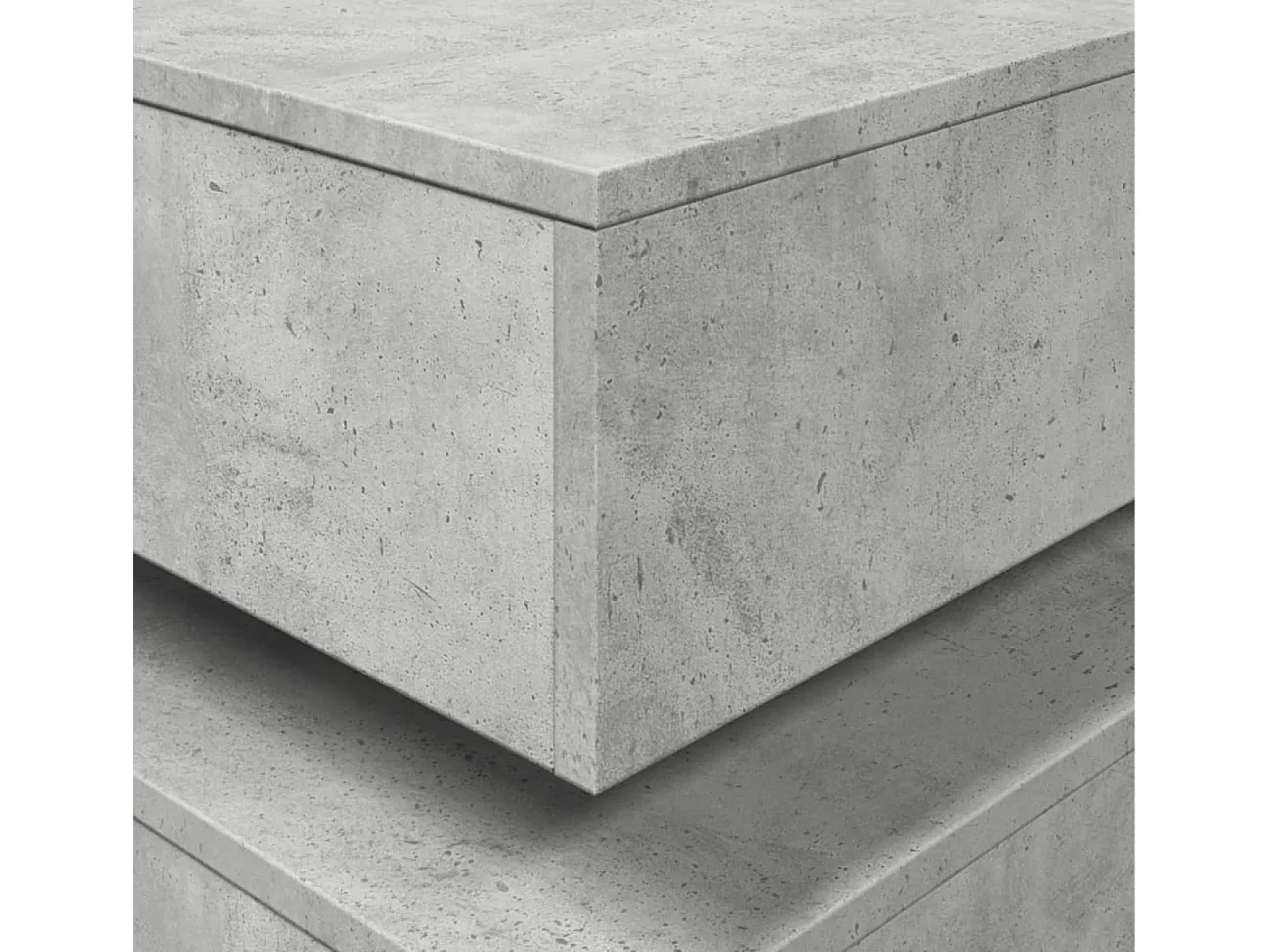 Mesa de centro con luces LED gris hormigón 50x50x40 cm