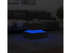 Mesa de centro con luces LED gris hormigón 50x50x40 cm