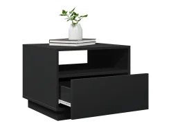 Mesa de centro con luces LED negro 50x49x40 cm