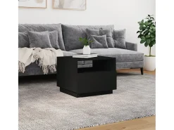Mesa de centro con luces LED negro 50x49x40 cm