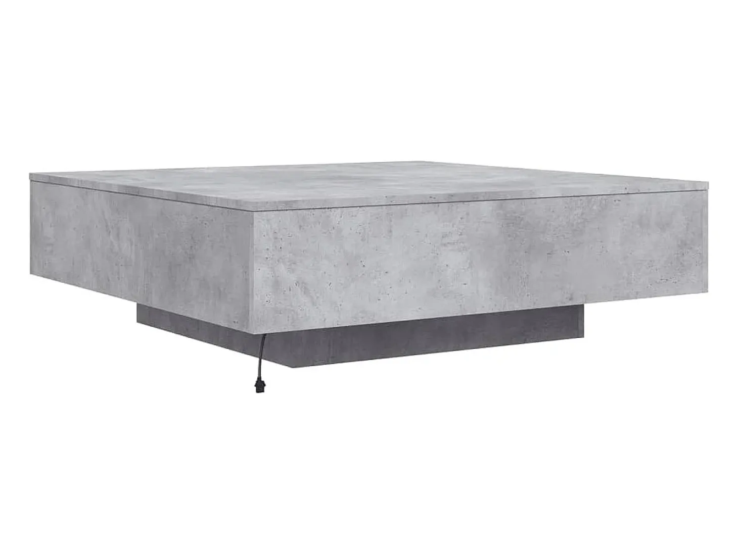 Mesa de centro con luces LED gris hormigón 100x100x31 cm