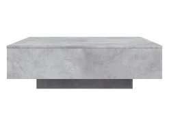 Mesa de centro con luces LED gris hormigón 100x100x31 cm