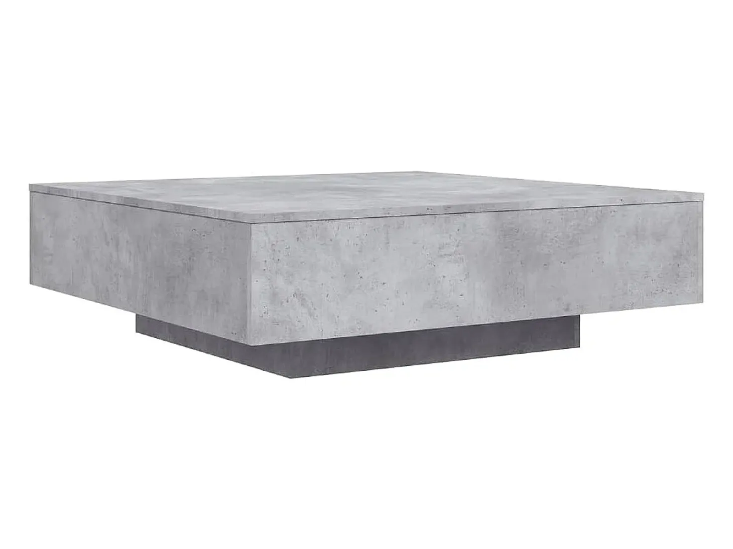 Mesa de centro con luces LED gris hormigón 100x100x31 cm