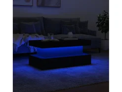 Mesa de centro con luces LED blanco 90x50x40 cm