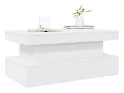 Mesa de centro con luces LED blanco 90x50x40 cm