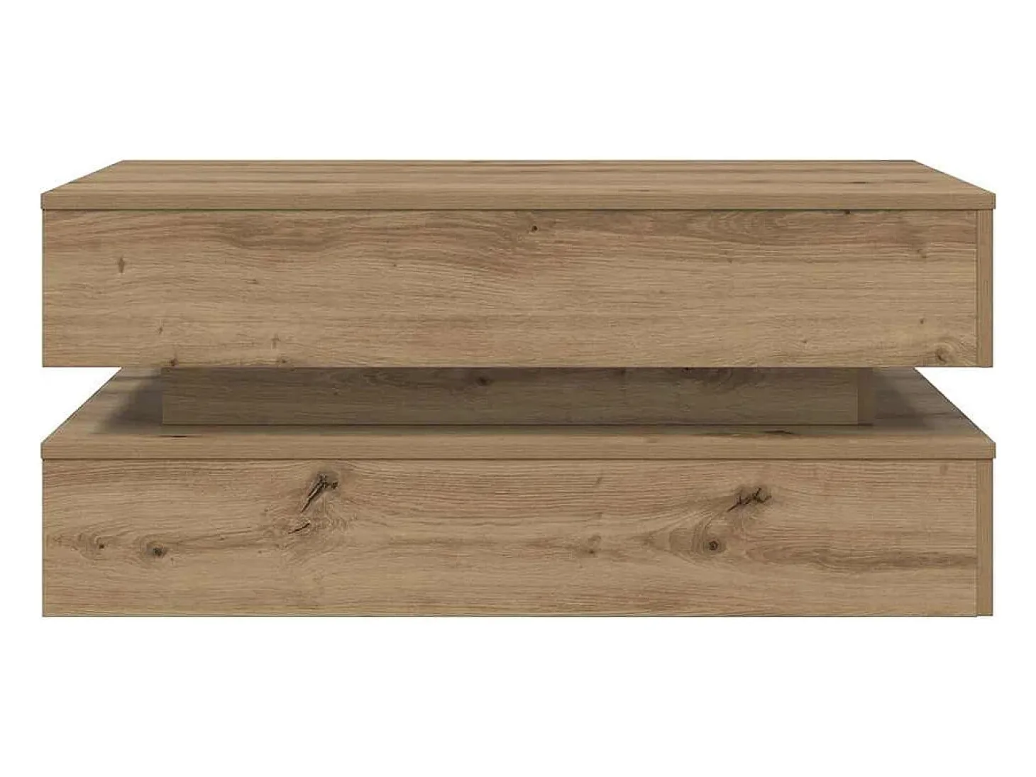 Mesa de centro con luces LED roble artisian 90x50x40 cm
