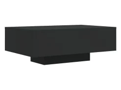 Mesa de centro con luces LED negro 85x55x31 cm