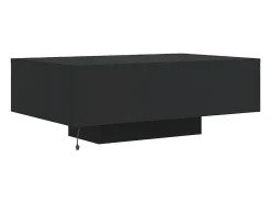 Mesa de centro con luces LED negro 85x55x31 cm