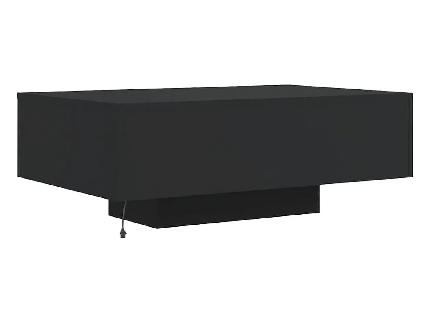Mesa de centro con luces LED negro 85x55x31 cm
