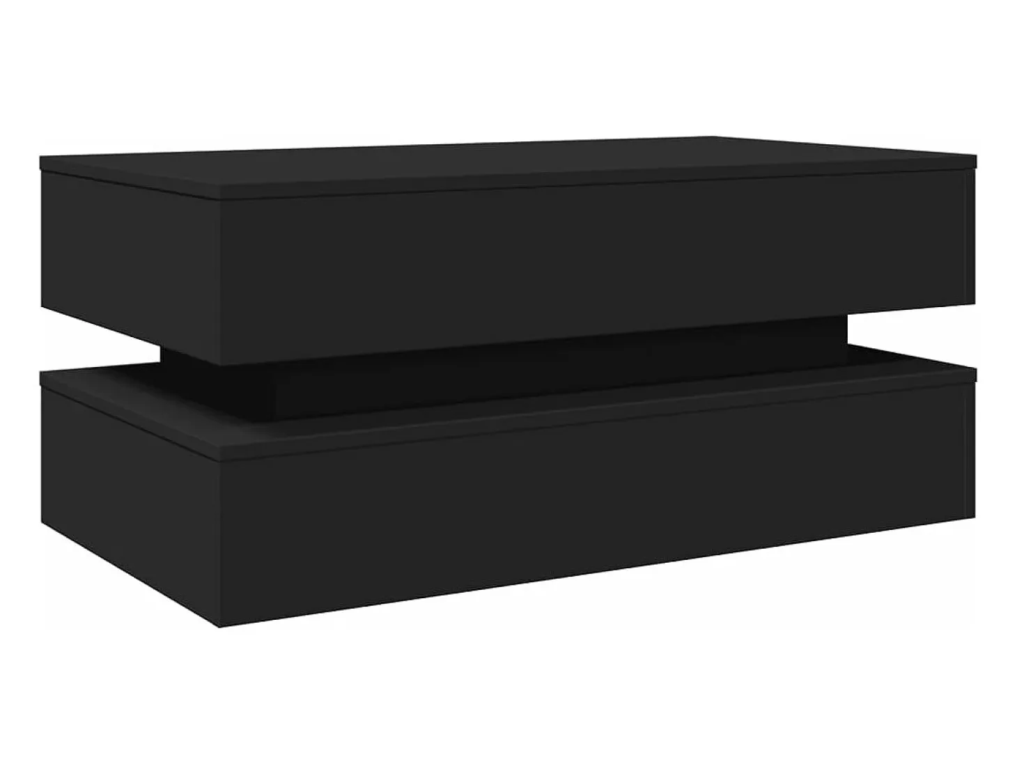 Mesa de centro con luces LED negro 90x50x40 cm