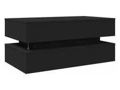 Mesa de centro con luces LED negro 90x50x40 cm