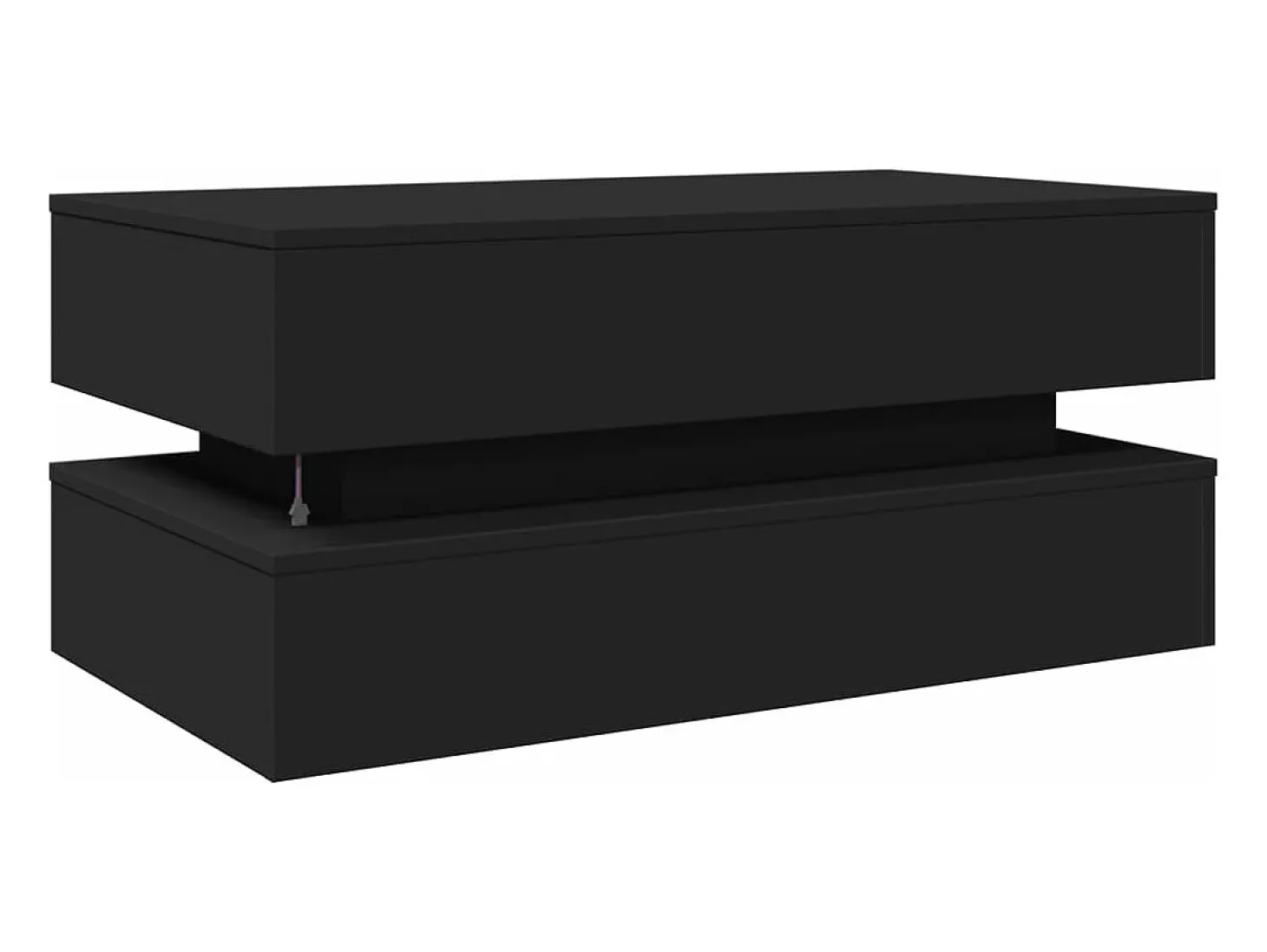 Mesa de centro con luces LED negro 90x50x40 cm