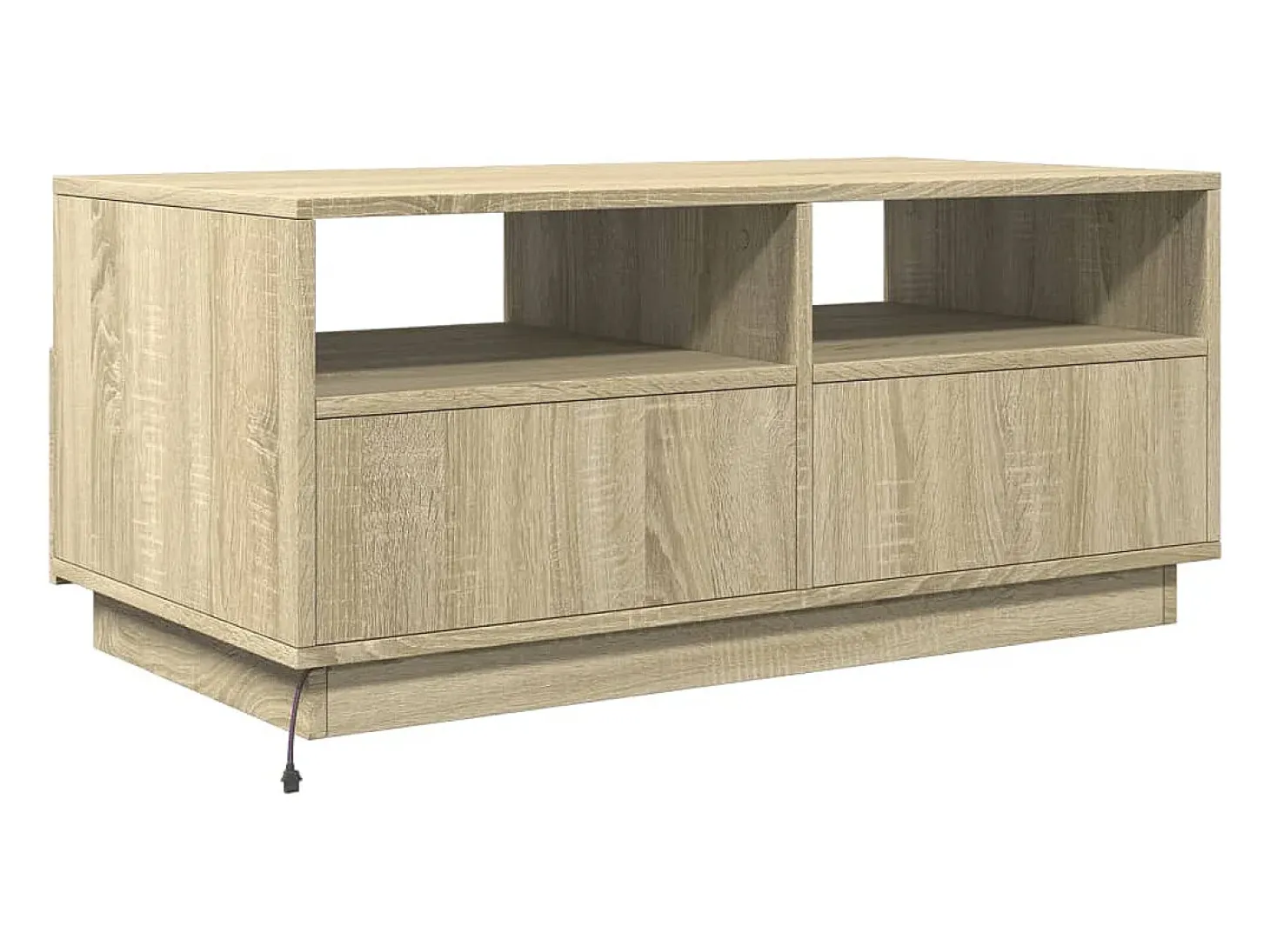 Mesa de centro con luces LED roble Sonoma 90x49x40 cm