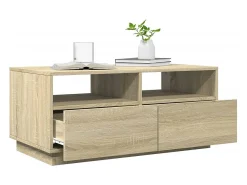Mesa de centro con luces LED roble Sonoma 90x49x40 cm