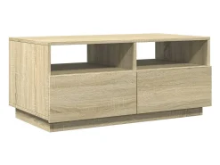 Mesa de centro con luces LED roble Sonoma 90x49x40 cm