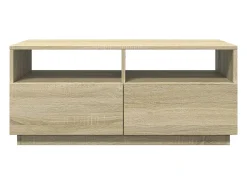 Mesa de centro con luces LED roble Sonoma 90x49x40 cm