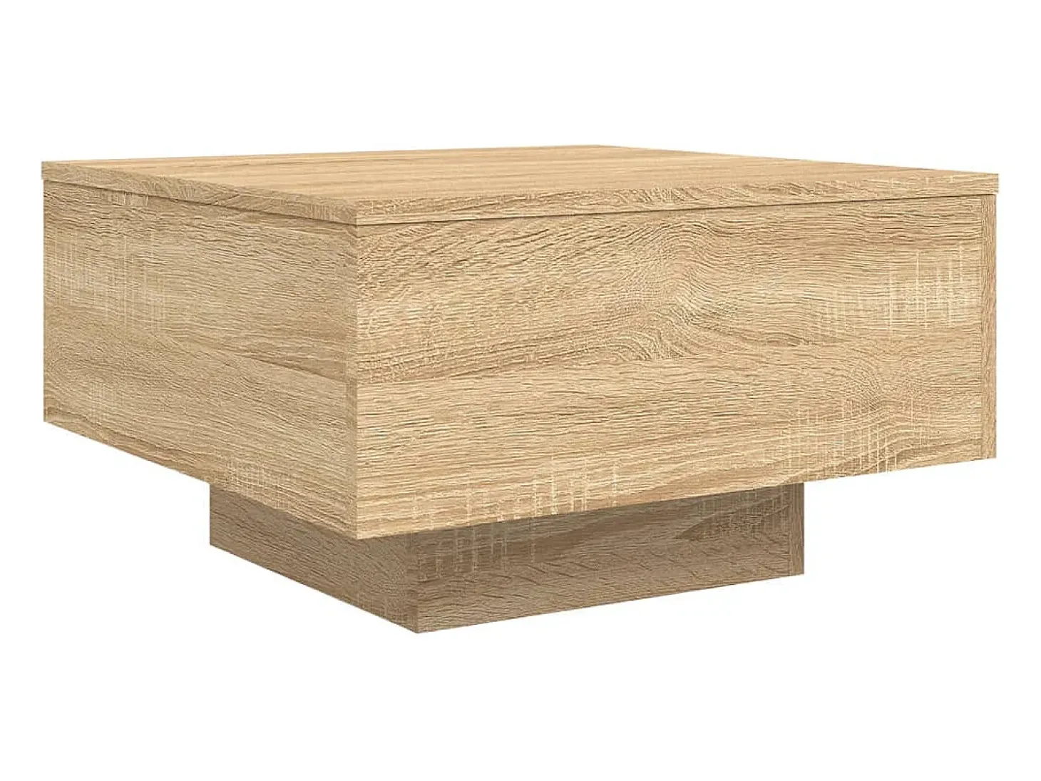 Mesa de centro con luces LED roble Sonoma 55x55x31 cm