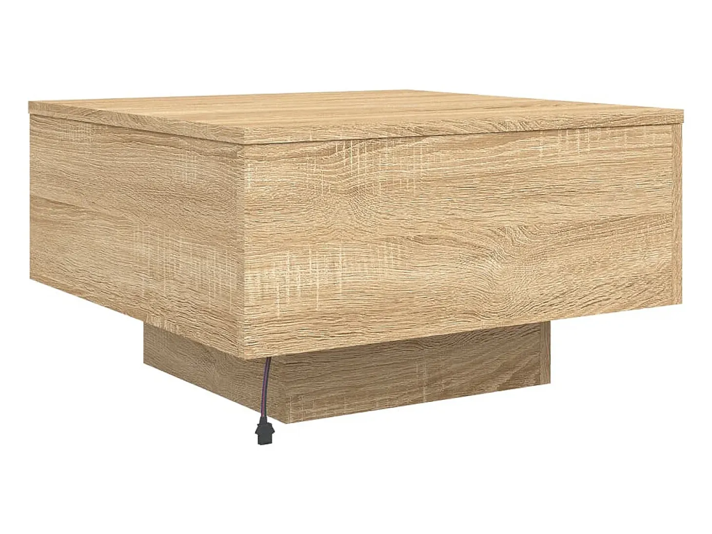 Mesa de centro con luces LED roble Sonoma 55x55x31 cm