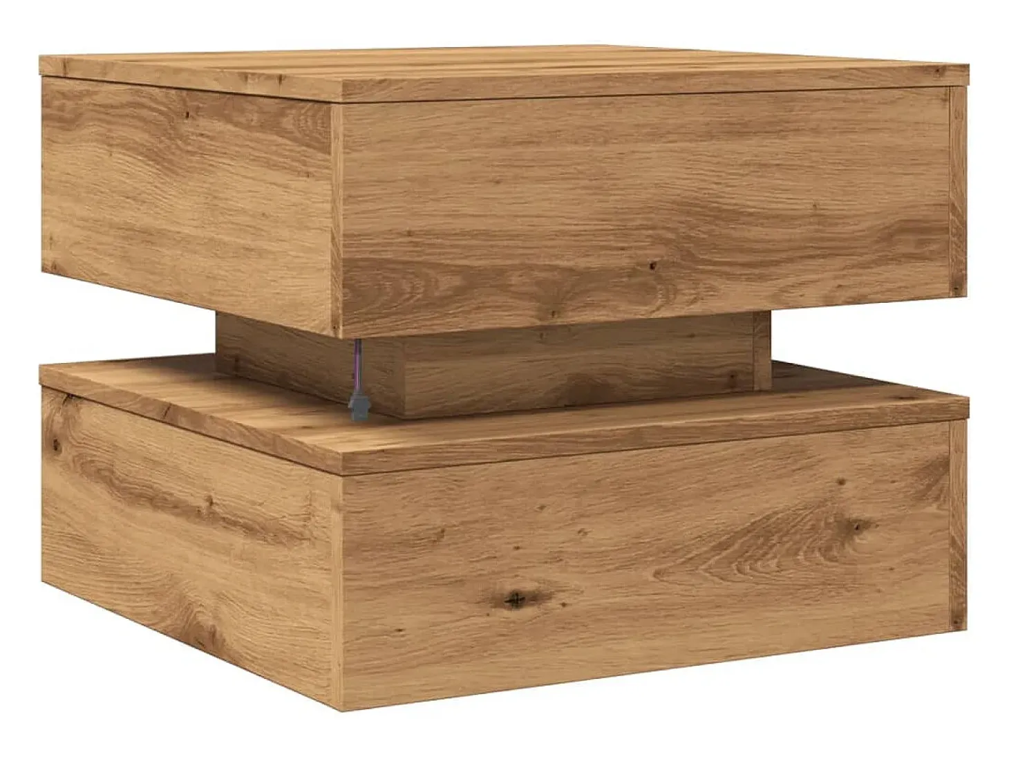 Mesa de centro con luces LED roble artisian 50x50x40 cm