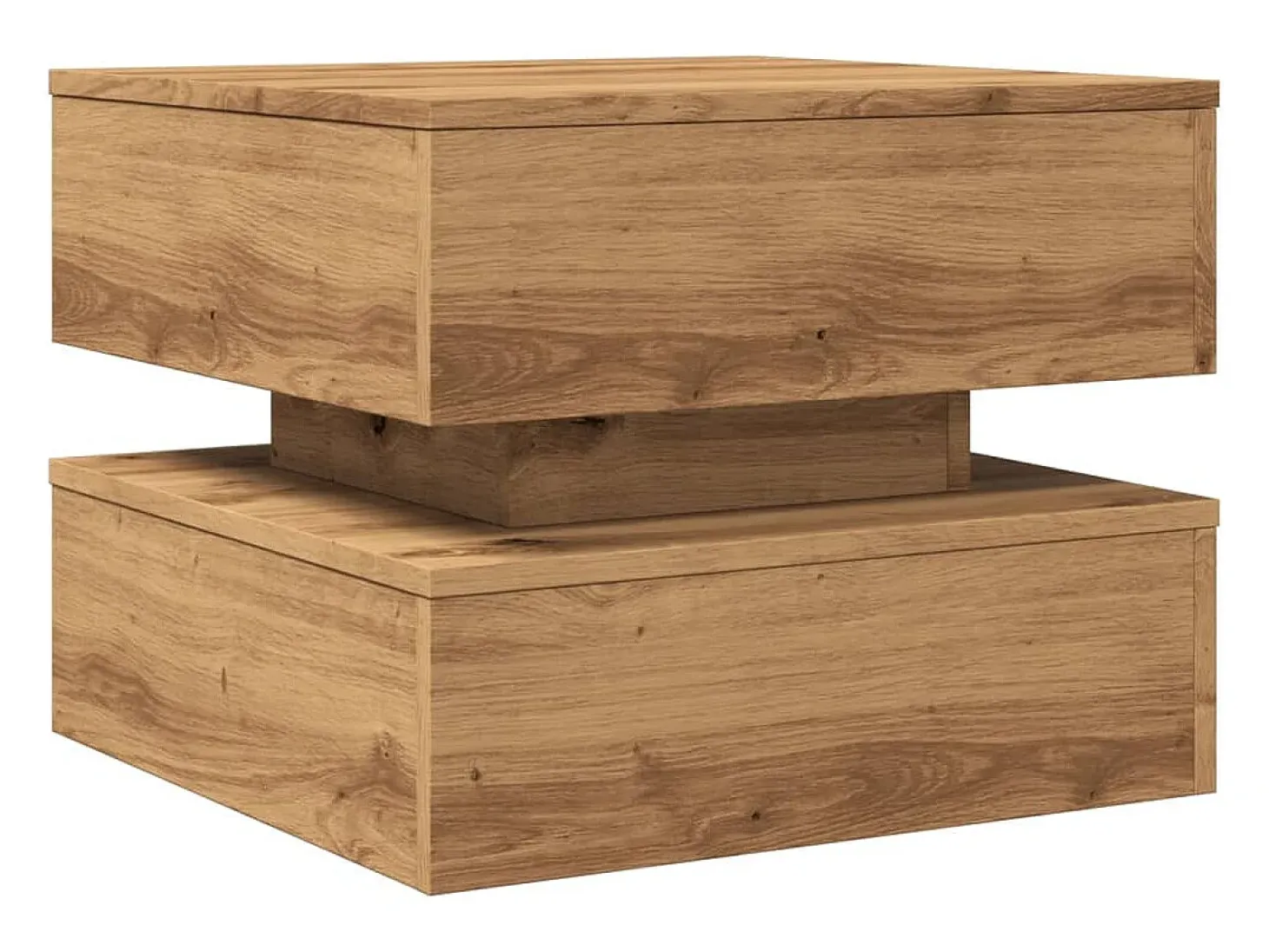 Mesa de centro con luces LED roble artisian 50x50x40 cm
