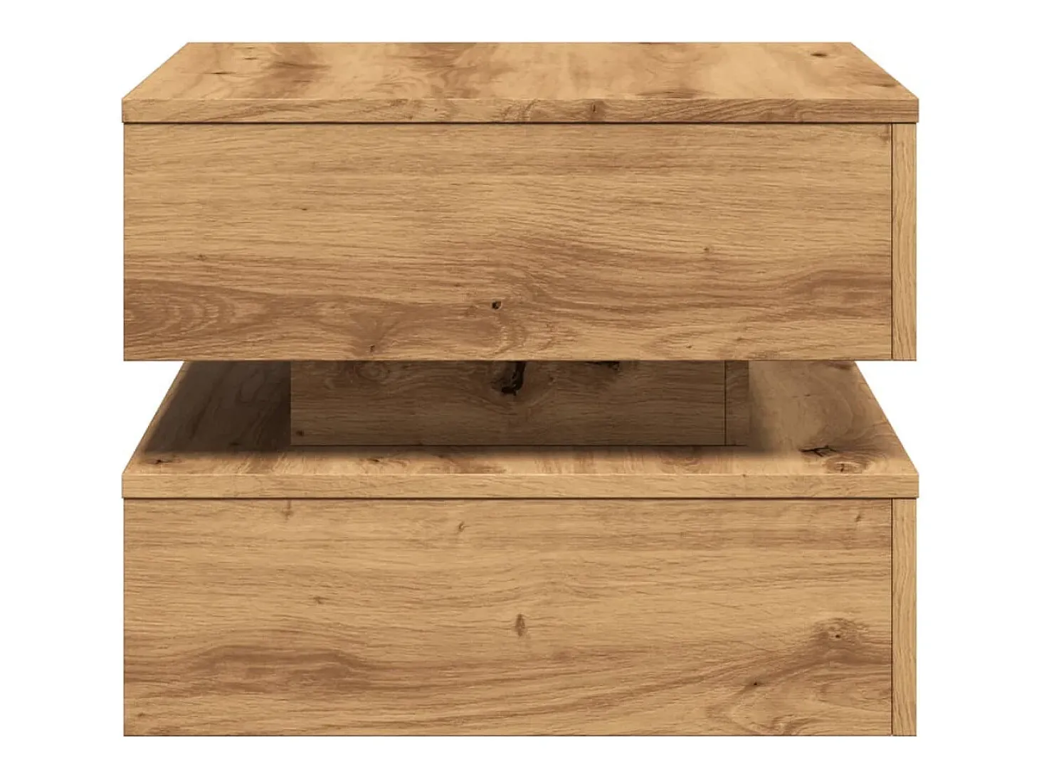 Mesa de centro con luces LED roble artisian 50x50x40 cm