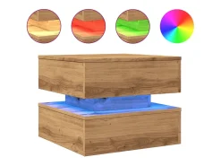 Mesa de centro con luces LED roble artisian 50x50x40 cm