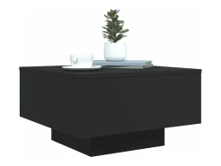 Mesa de centro con luces LED negro 55x55x31 cm