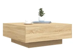 Mesa de centro con luces LED roble Sonoma 80x80x31 cm