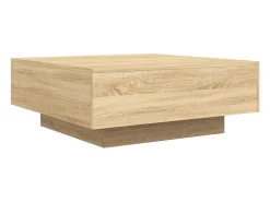 Mesa de centro con luces LED roble Sonoma 80x80x31 cm