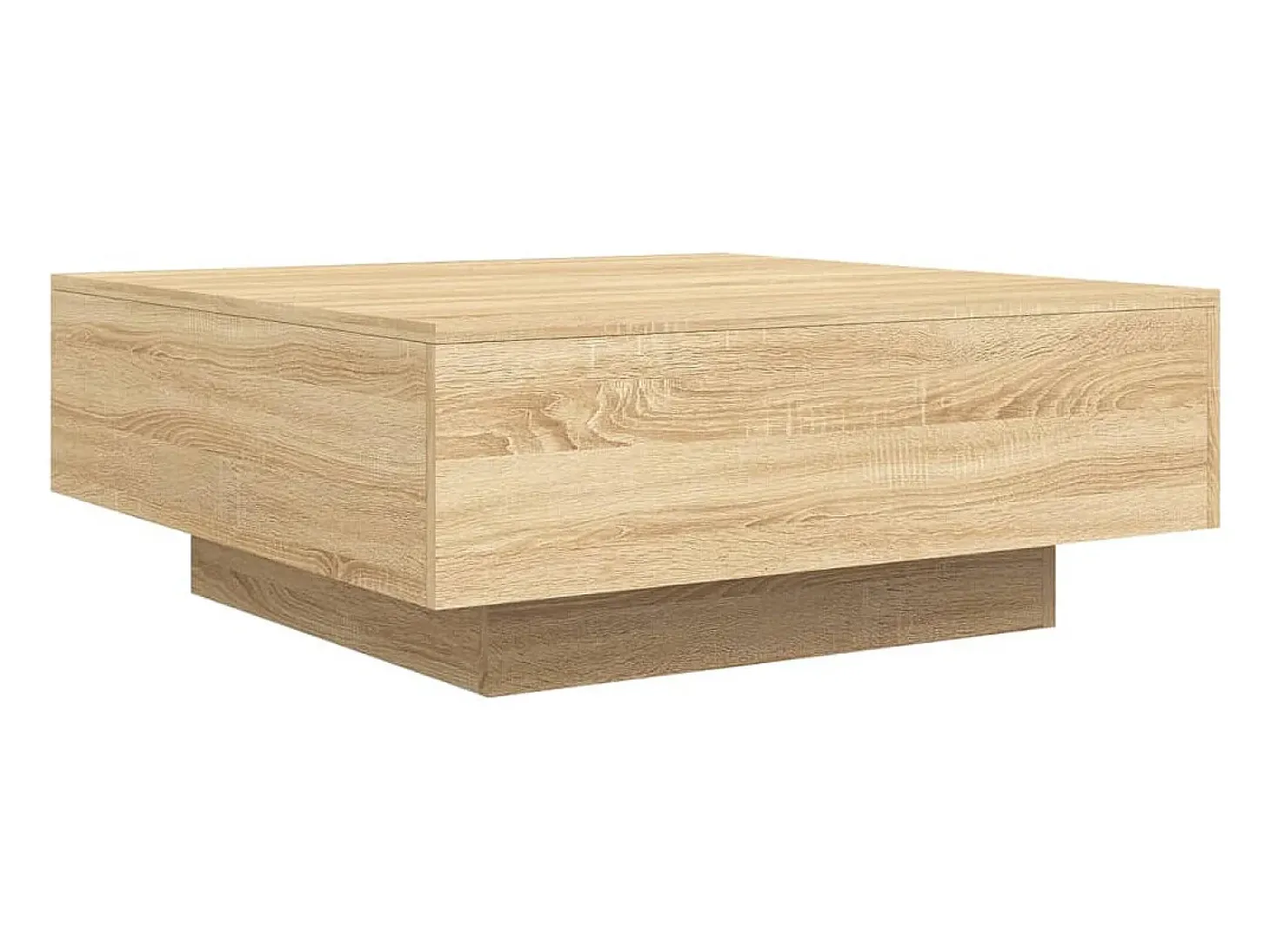 Mesa de centro con luces LED roble Sonoma 80x80x31 cm
