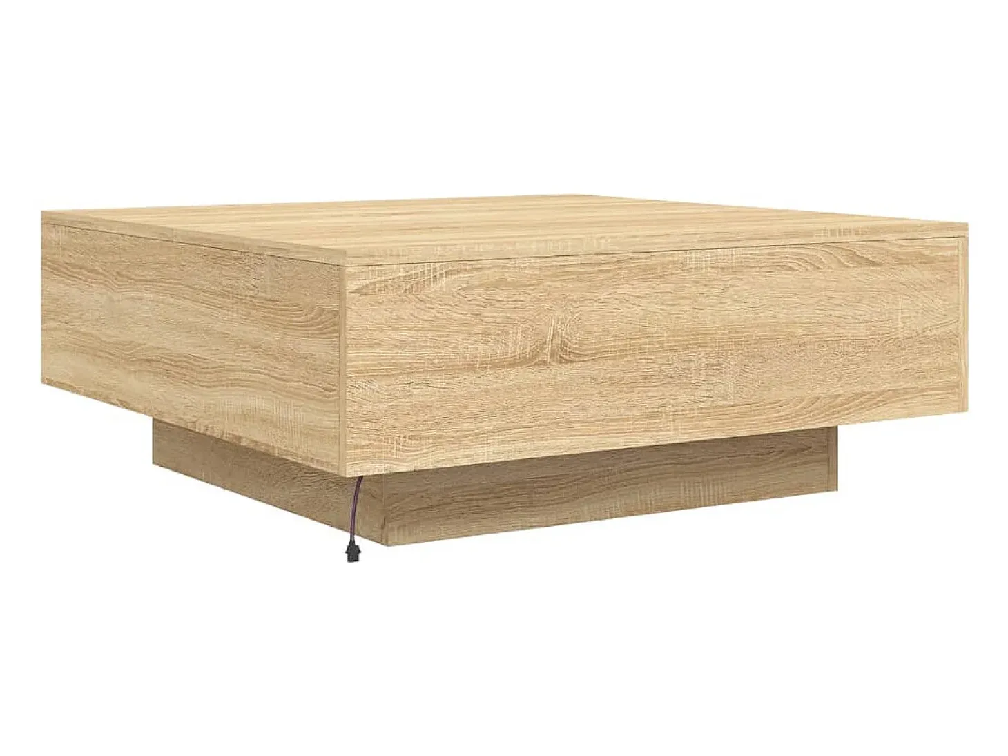 Mesa de centro con luces LED roble Sonoma 80x80x31 cm