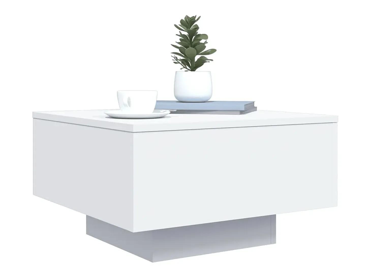 Mesa de centro con luces LED blanco 55x55x31 cm