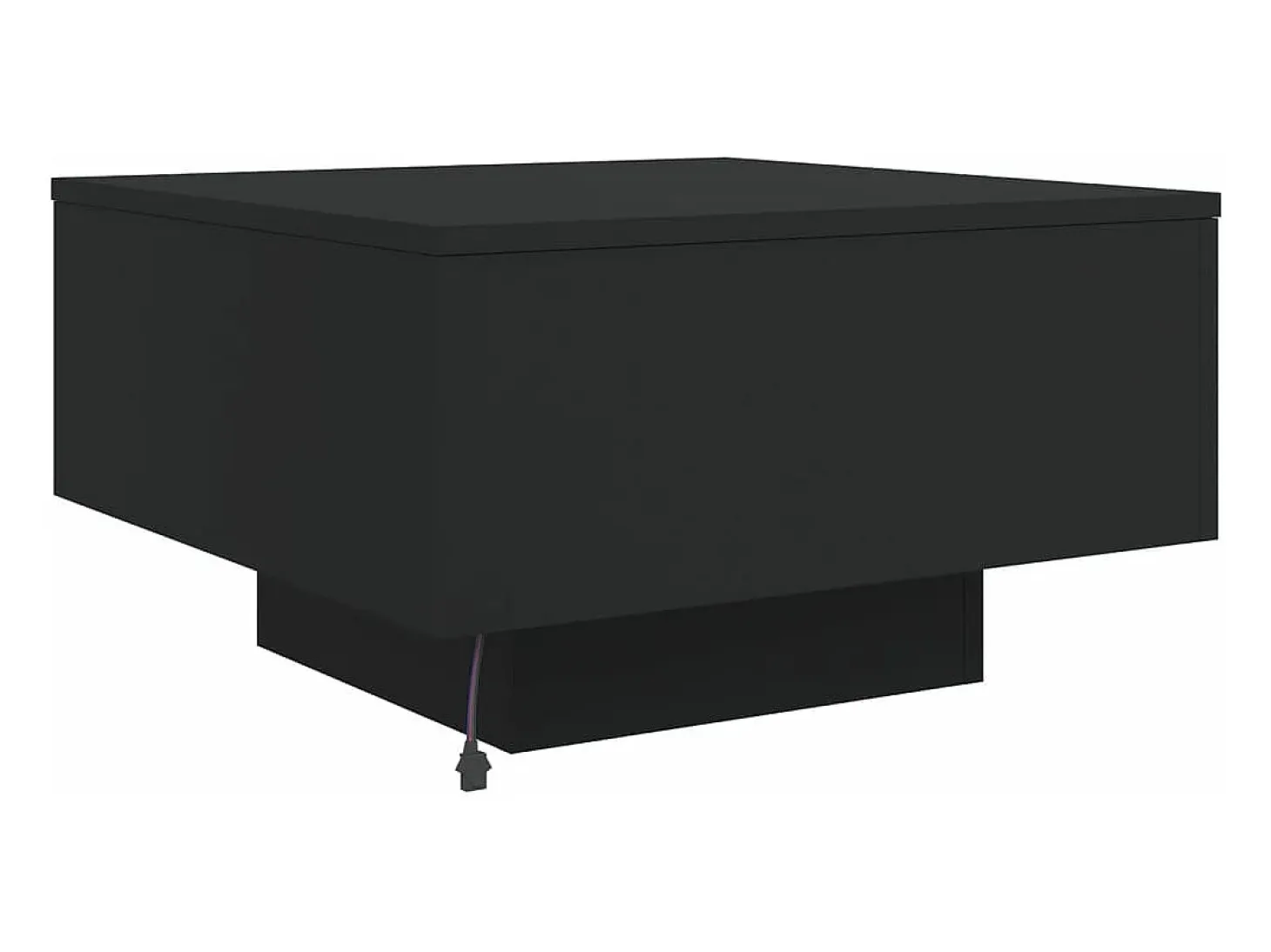 Mesa de centro con luces LED negro 55x55x31 cm