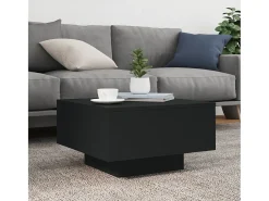 Mesa de centro con luces LED negro 55x55x31 cm
