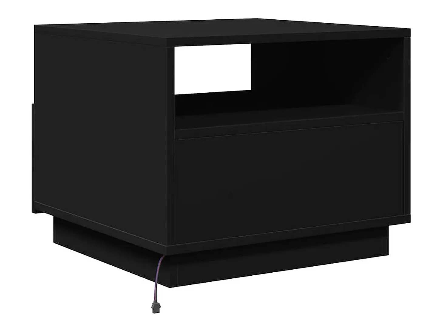 Mesa de centro con luces LED negro 50x49x40 cm