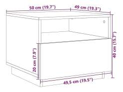 Mesa de centro con luces LED negro 50x49x40 cm
