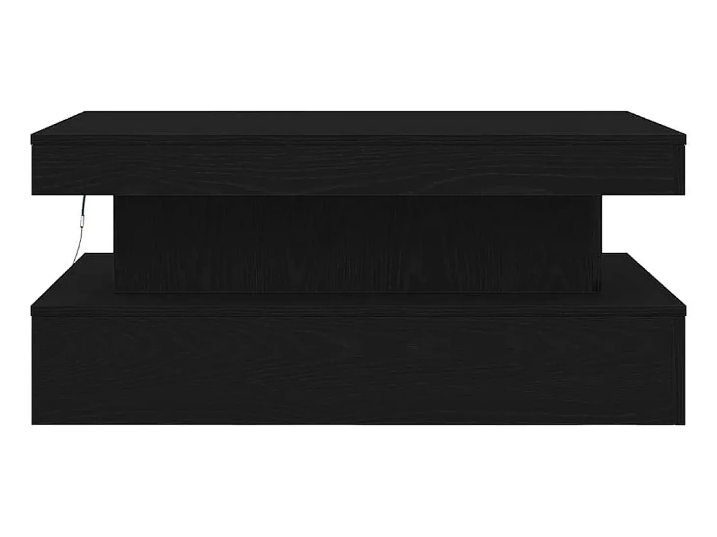Mesa de centro con luces LED roble negro 90x50x40 cm