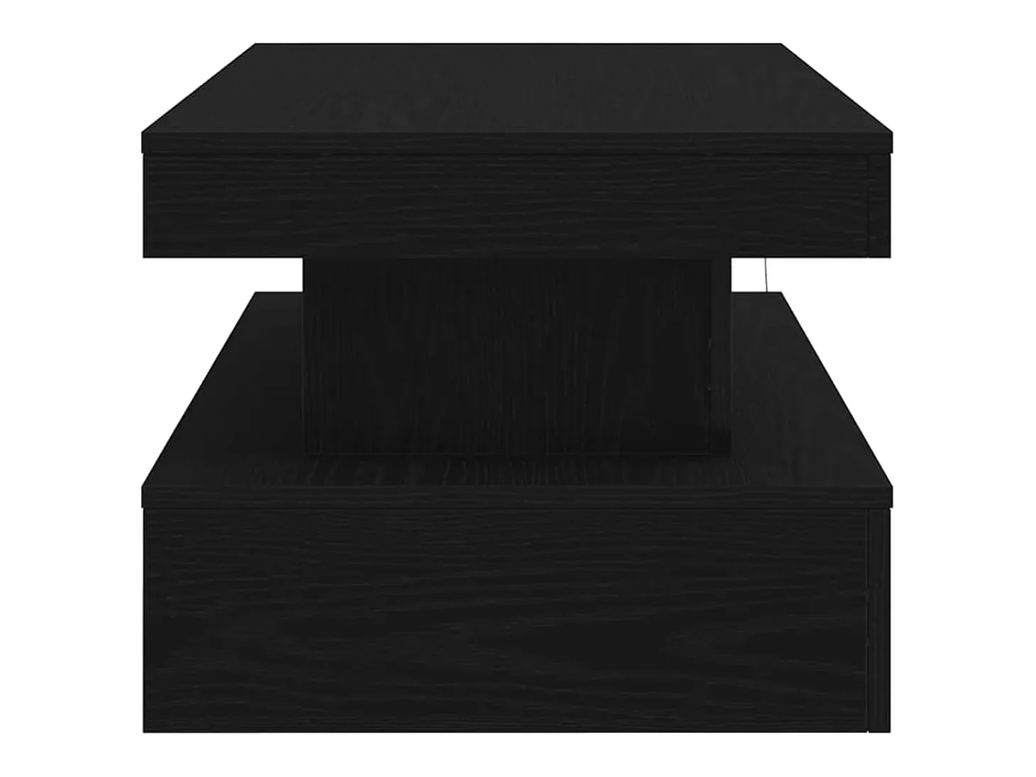 Mesa de centro con luces LED roble negro 90x50x40 cm