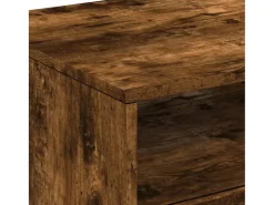 Mesa de centro con luces LED roble ahumado 90x49x40 cm