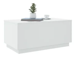 Mesa de centro con luces LED blanco 90x50x40 cm