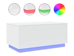 Mesa de centro con luces LED blanco 90x50x40 cm