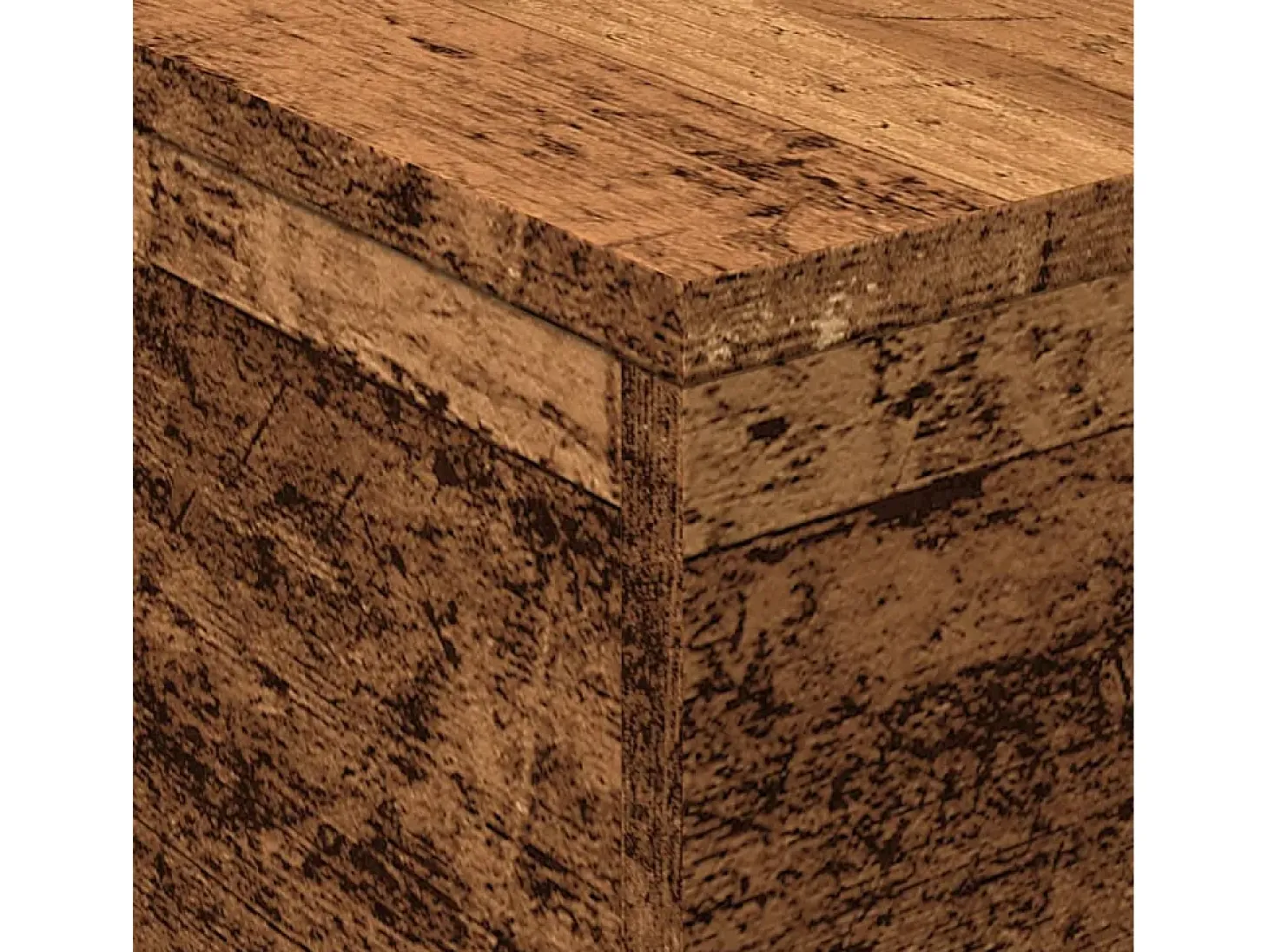 Mesa de centro con luces LED madera envejecida 50x50x40 cm