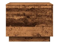 Mesa de centro con luces LED madera envejecida 50x50x40 cm