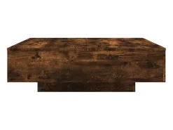 Mesa de centro con luces LED roble ahumado 100x100x31 cm