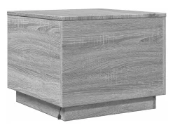 Mesa de centro con luces LED gris Sonoma 50x50x40 cm