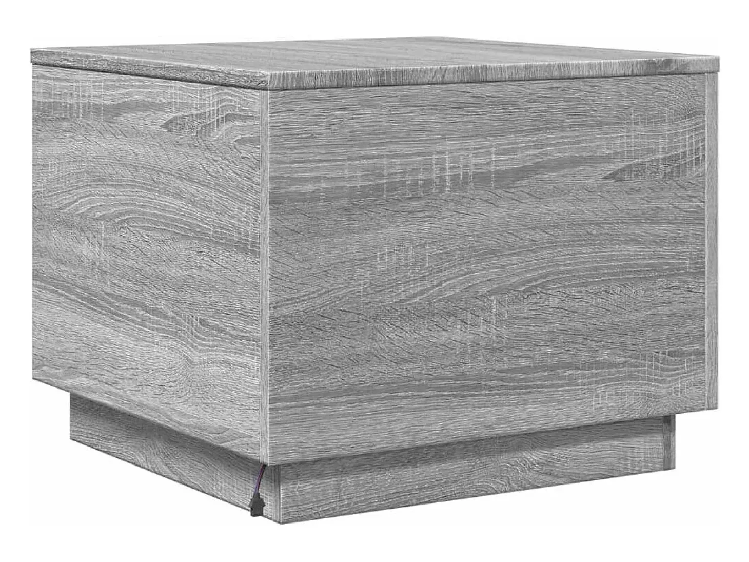 Mesa de centro con luces LED gris Sonoma 50x50x40 cm